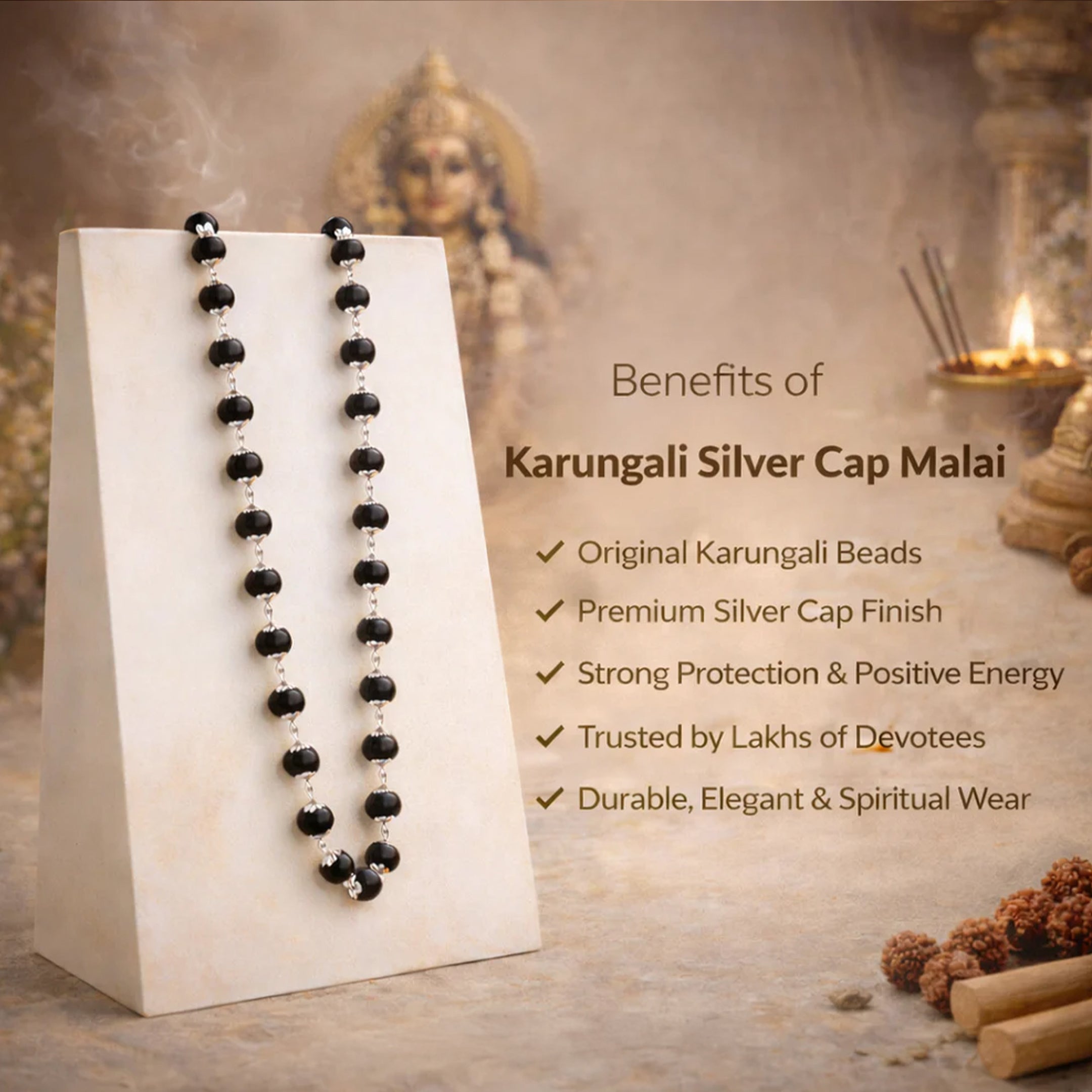 Original Karungali Malai + Bracelet Combo